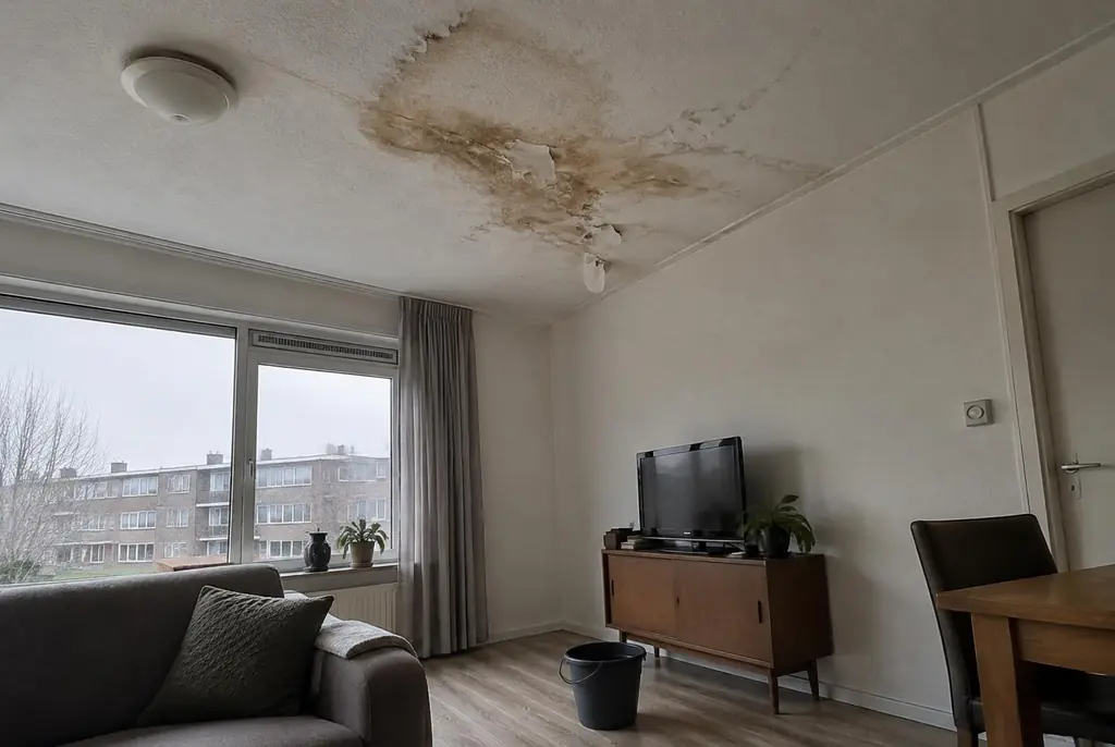 Lekdetectie Odijk – vochtplek op het plafond onder een badkamer